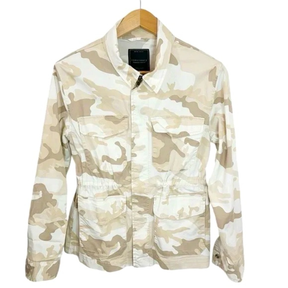 Sanctuary Evereve Salute Utility Jacket in Sand Dune Camo Size Extra Small NWT